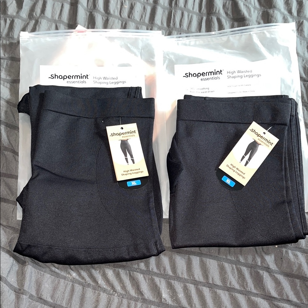 Shapermint Black High-Waisted Shaping Leggings Duo